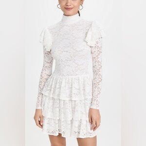 Caroline Constas White Lace Dress